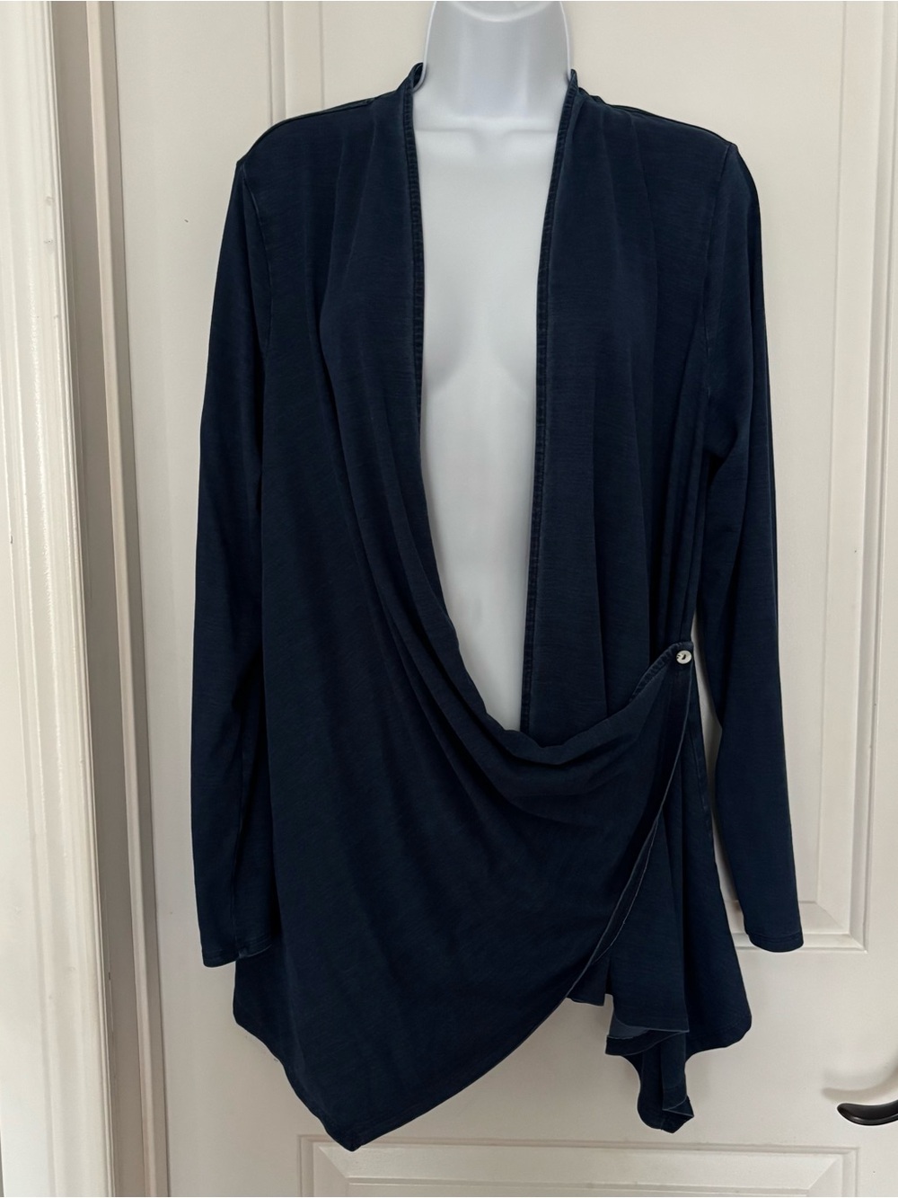 J. Jill pure Jill indigo wrap tunic top cardigan medium navy blue